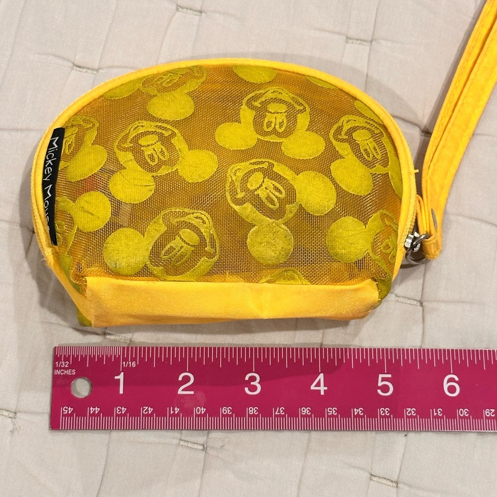Vintage 90’s , Mickey Unlimited yellow zipper pouch - gently used!